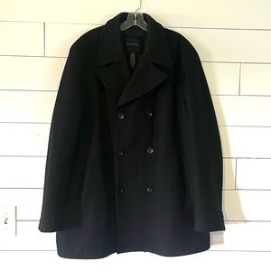 Men’s XXL Coat Banana Republic Wool Black Pea Coat